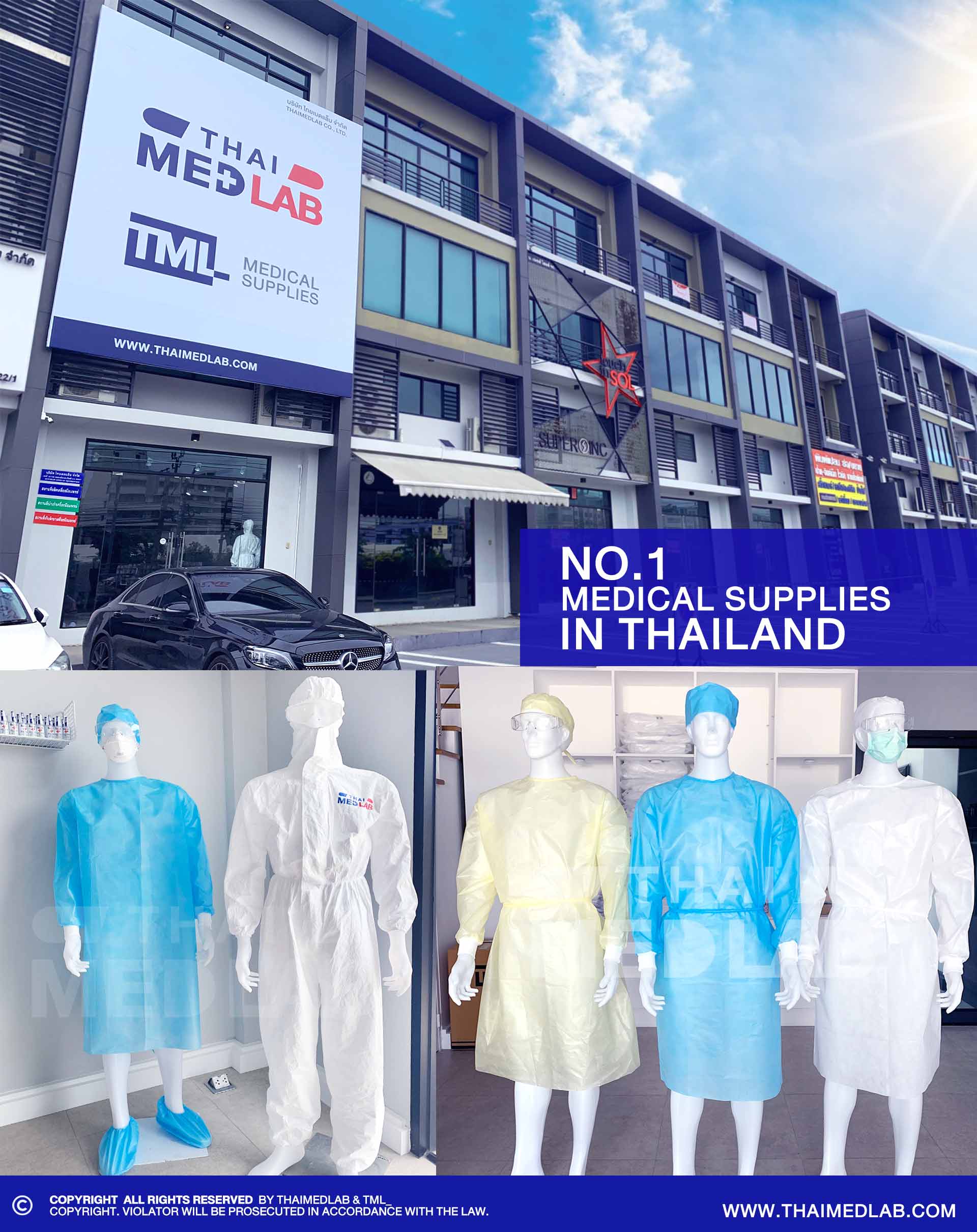 THAIMEDLAB-เวชภัณฑ์-ขายอุปกรณ์ฆ่าเชื้อโรค-ป้องกันเชื้อโรค-ชุด-PPE-กันสารเคมี-Nitrile-Glove-ถุงมือไนไตร-PPE-Suit